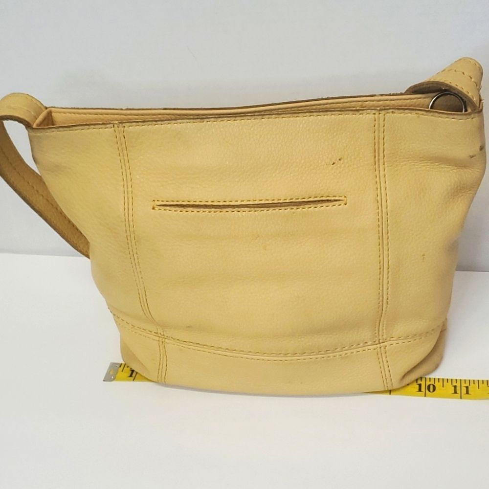 The Sak De Young Yellow Pebble Leather Hobo Shoulder Bag Top Zip